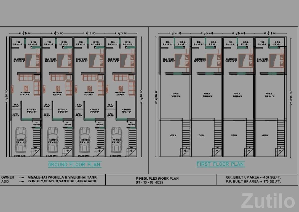 Mini Duplex House Plan for Sale