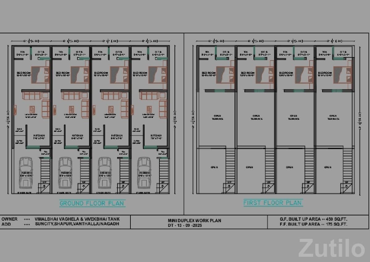 Mini Duplex House Plan for Sale