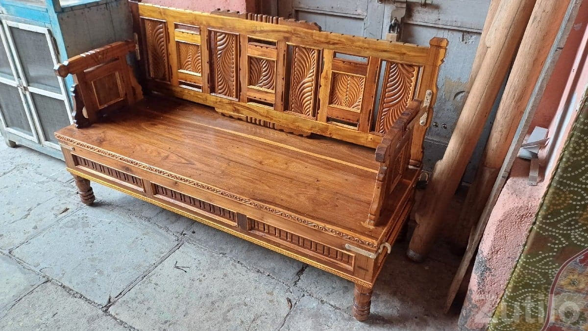 Pure Sagwan Wooden Hindolo Swing Sofa