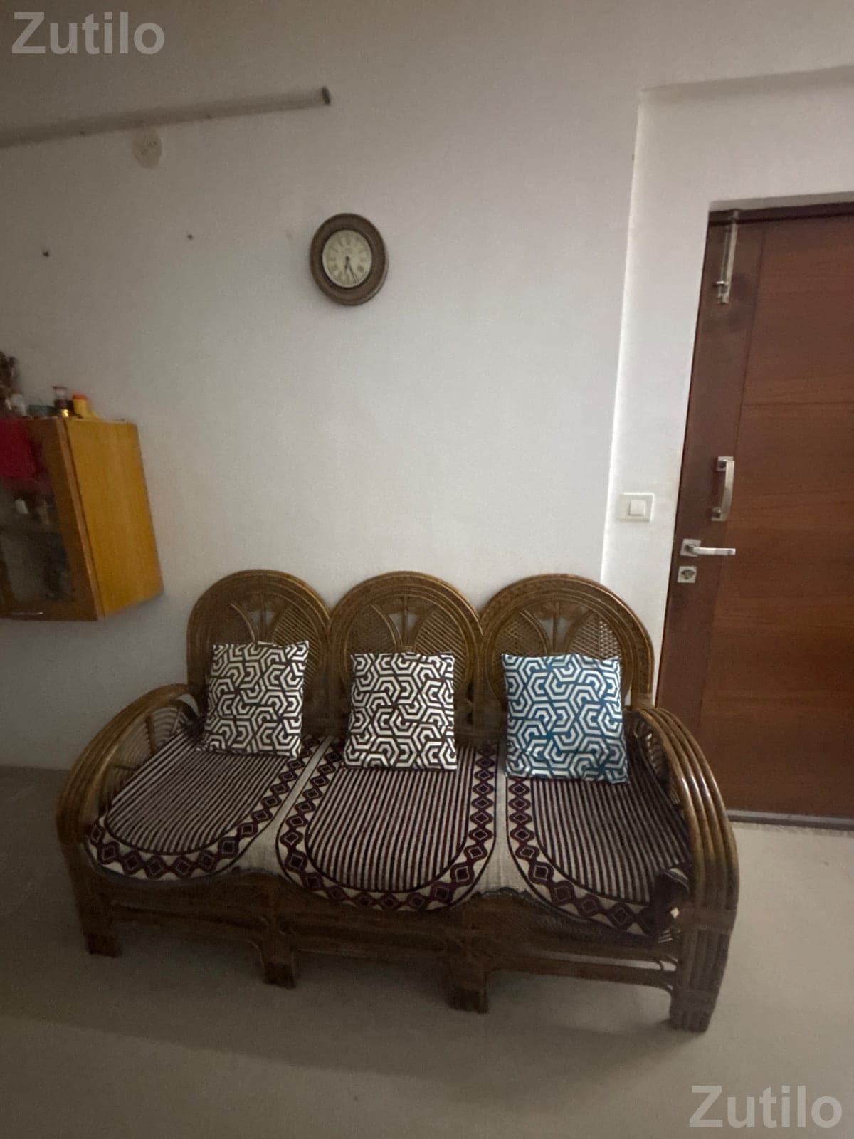 Sofa set along with centre table made of cane