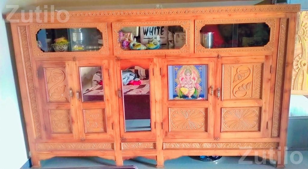 Large Wooden Storage Cupboard with Glass Panels - Cupboards & Storage - Sayla - Image 2