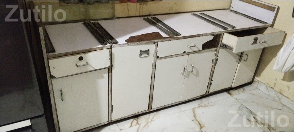 Storage Counter Cabinet with Glass Top