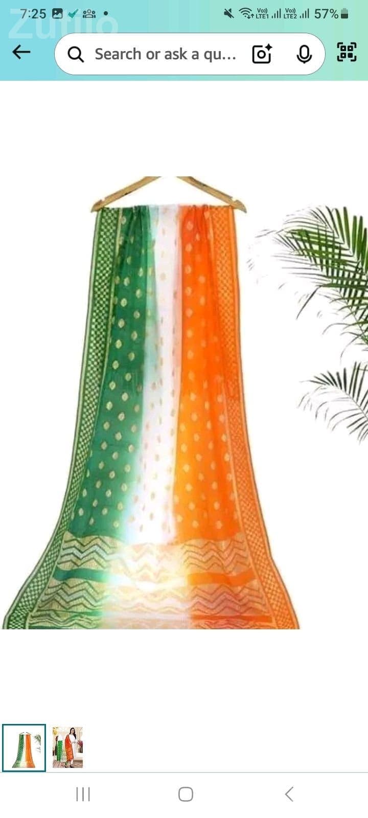 Women Tricolor Net Dupatta with Zari Work - Women's Wear - Vadodara City - Image 3