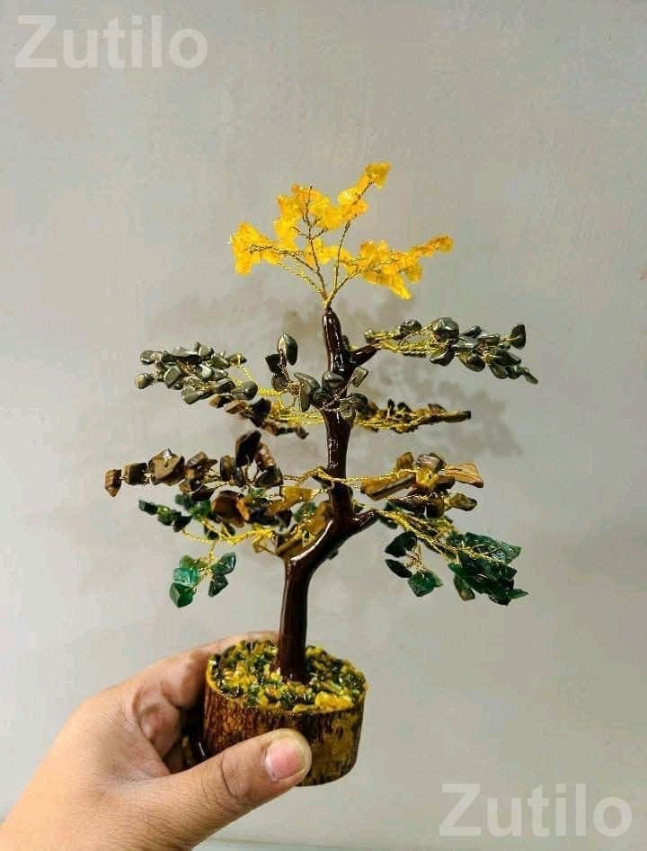 Handmade Gemstone Wire Tree Decor