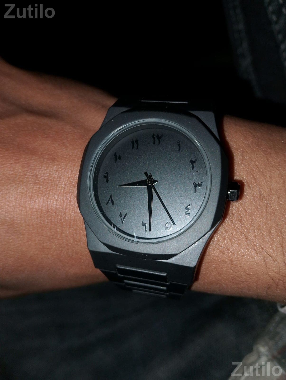 Black Analog Wrist Watch with Arabic Dial