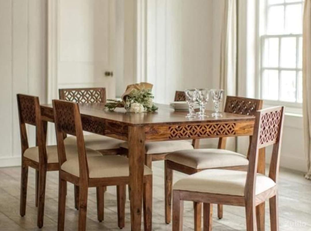 Wooden Dining Table Set - 6 Seater Wooden Dining Table Set - 6 Seater