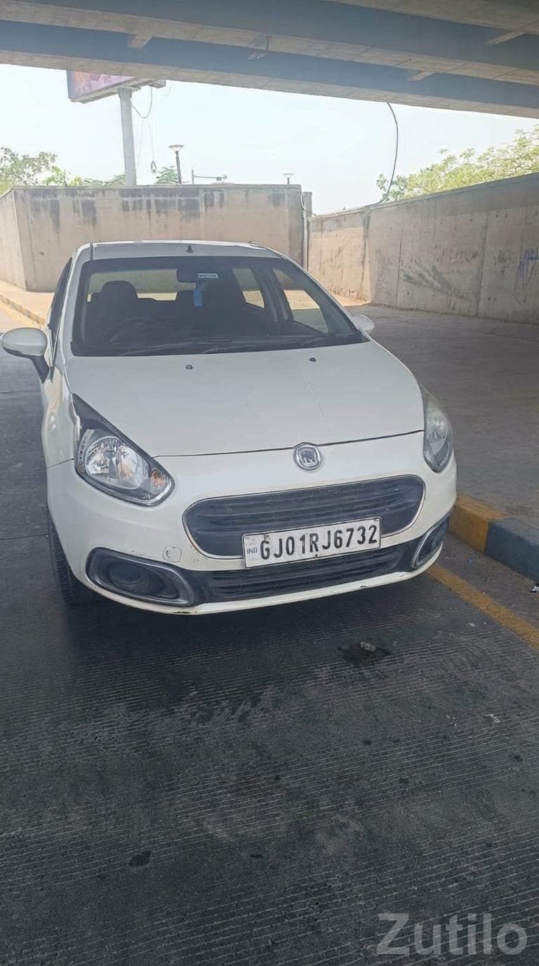 Fiat Punto White Hatchback Car