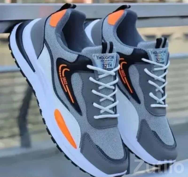 Stylish Grey Orange Sneakers for Men Stylish Grey Orange Sneakers for Men
