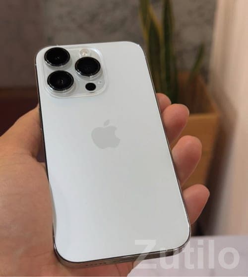 White iPhone Pro Triple Camera Phone