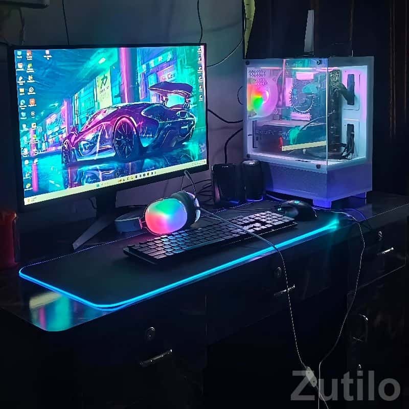 RGB Gaming PC Setup With Monitor RGB Gaming PC Setup With Monitor