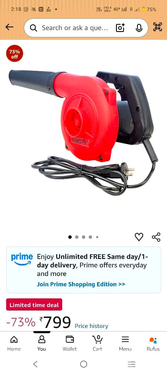 Jakmister RB-900W Electric Air Blower Jakmister RB-900W Electric Air Blower