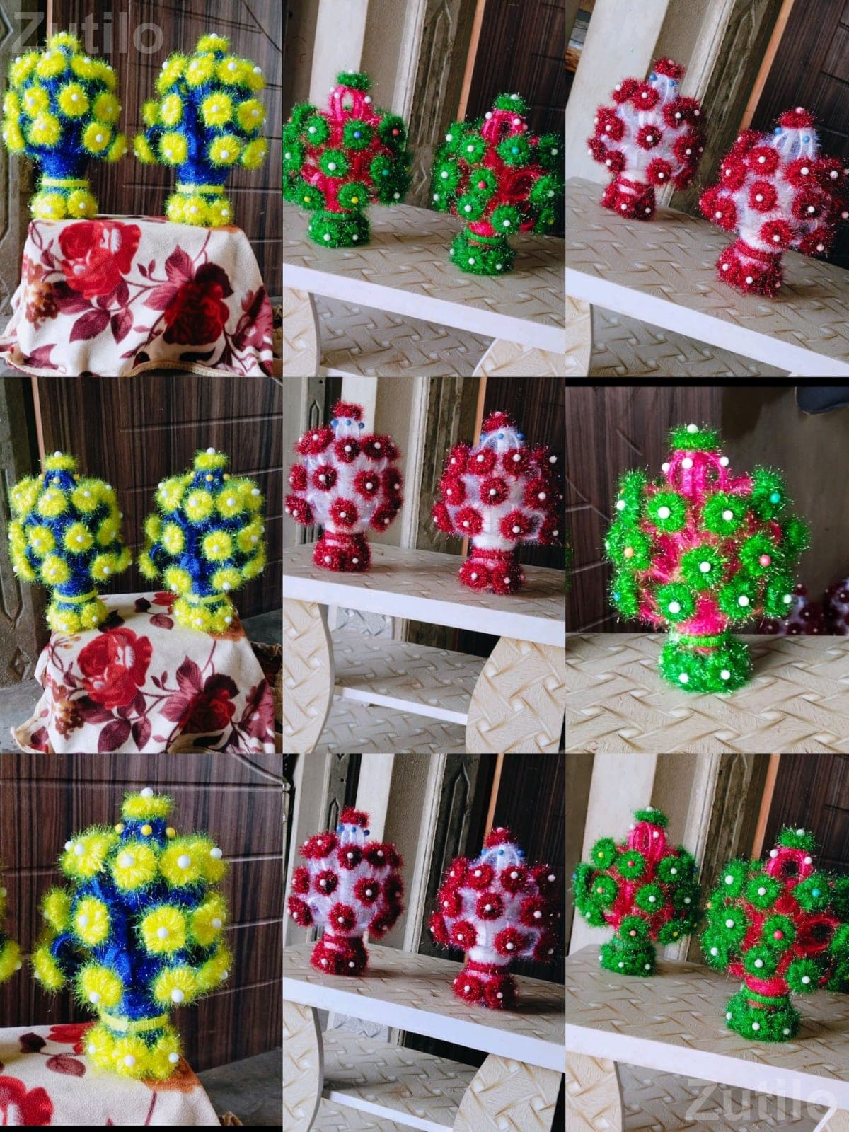 Handmade Wool Flower Vase Decorative Piece Handmade Wool Flower Vase Decorative Piece