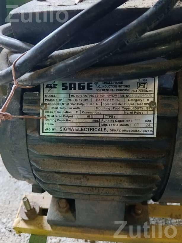 SAGE Single Phase 0.75 HP Electric Motor SAGE Single Phase 0.75 HP Electric Motor
