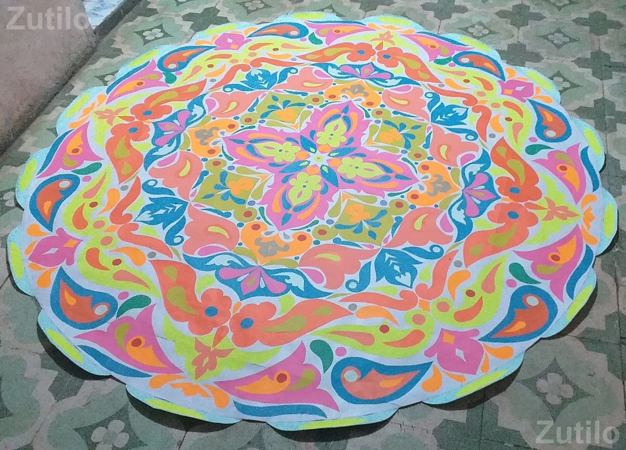 Handmade Paper Rangoli Design Decoration Handmade Paper Rangoli Design Decoration