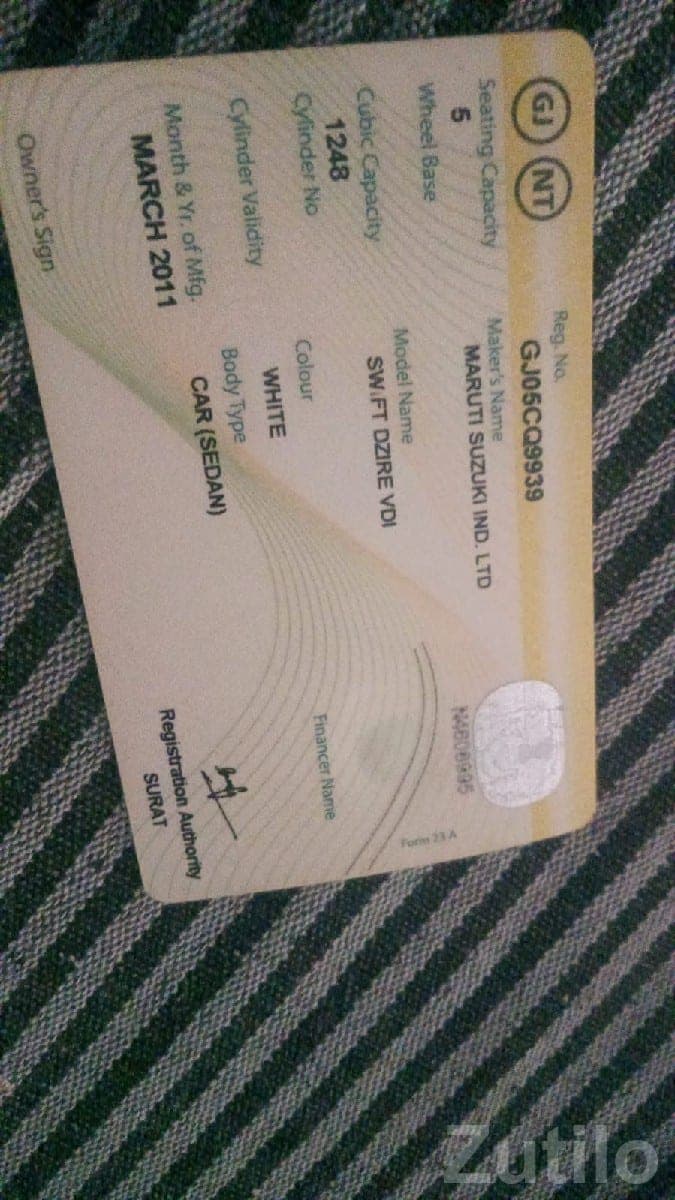 Maruti Swift Dzire VDI 2011 White Sedan Maruti Swift Dzire VDI 2011 White Sedan