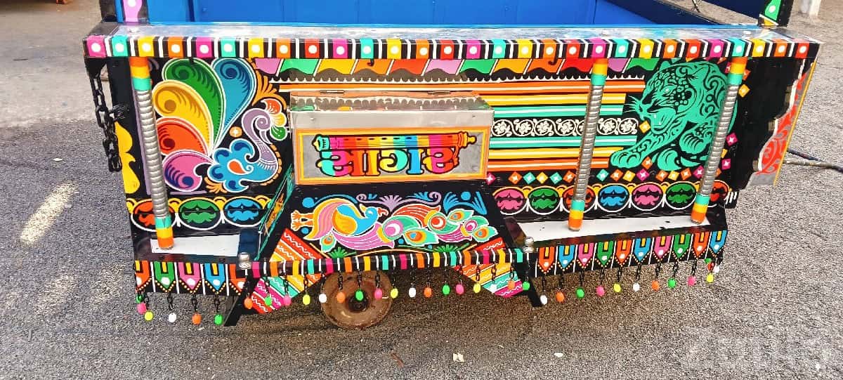 Colorful Radium Decorated Hand Cart Body Colorful Radium Decorated Hand Cart Body