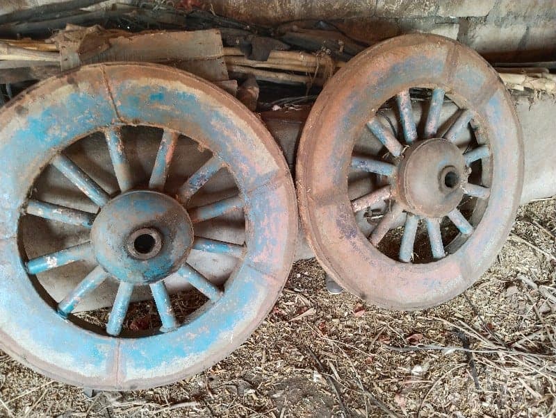 Iron Bullock Cart Wheels Pair Iron Bullock Cart Wheels Pair