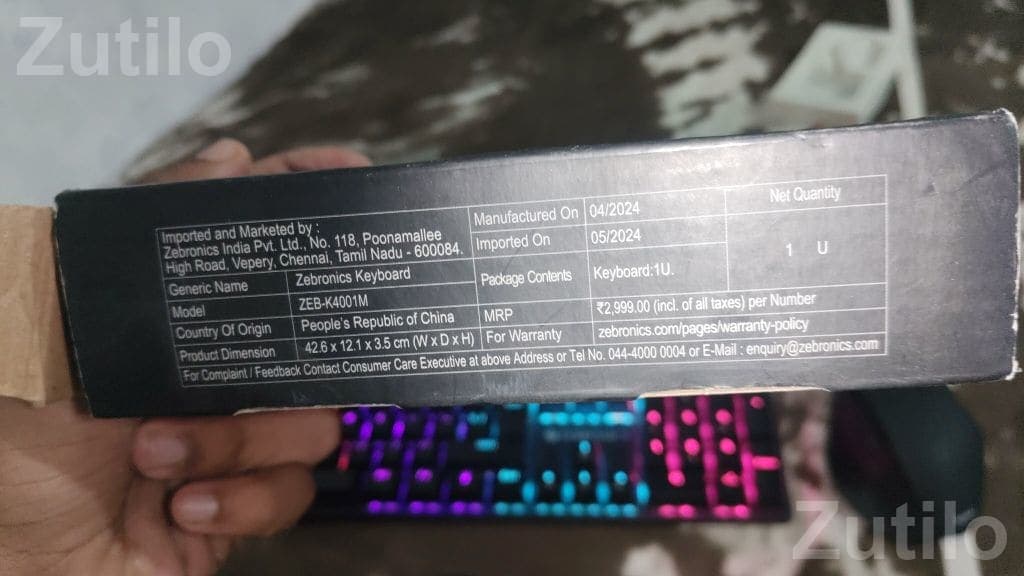 Zebronics ZEB-K4001M Keyboard and Mouse Combo Zebronics ZEB-K4001M Keyboard and Mouse Combo