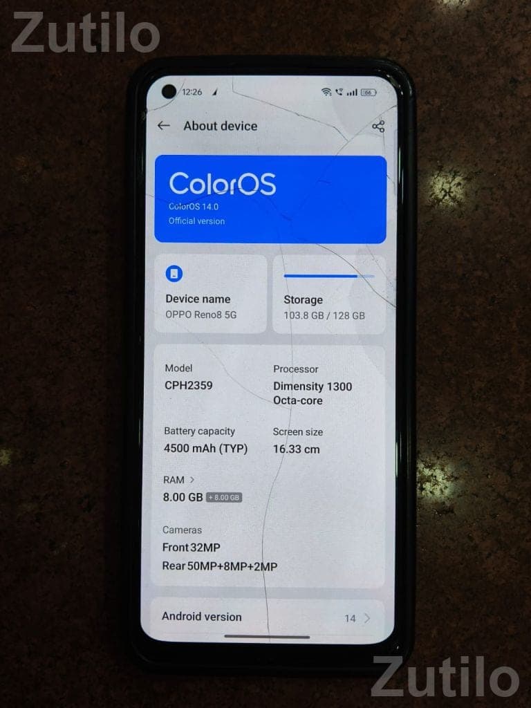 OPPO Reno8 5G 8GB 128GB with Box and Bill OPPO Reno8 5G 8GB 128GB with Box and Bill