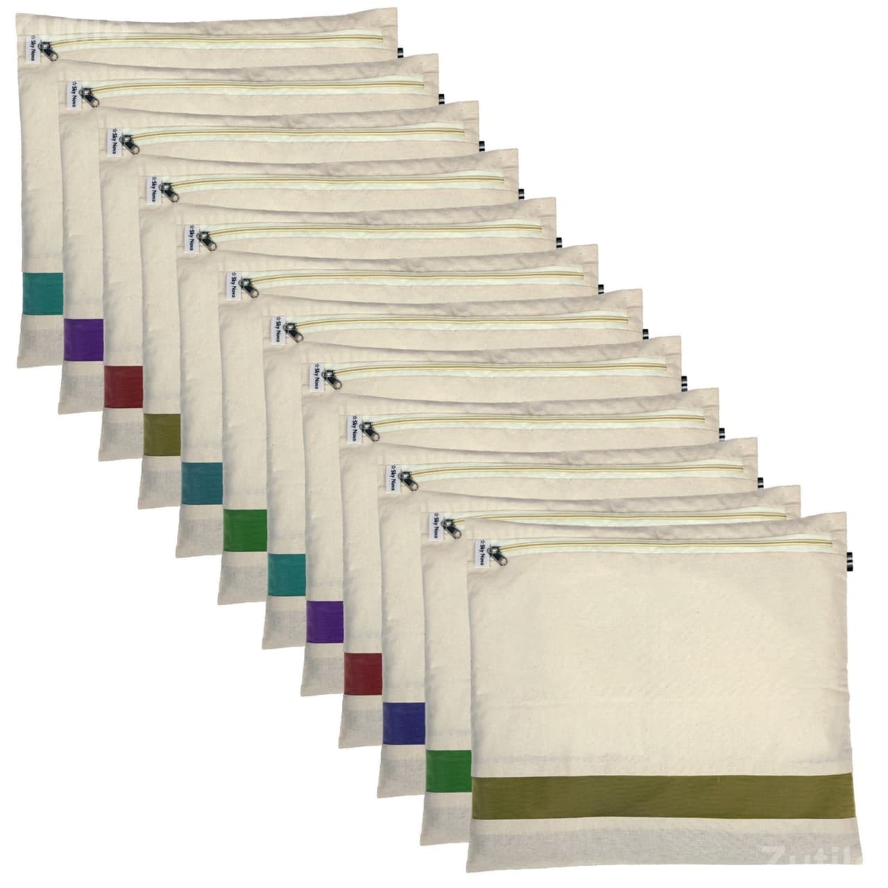 Cotton Saree Storage Bags Set of 12 Beige Cotton Saree Storage Bags Set of 12 Beige