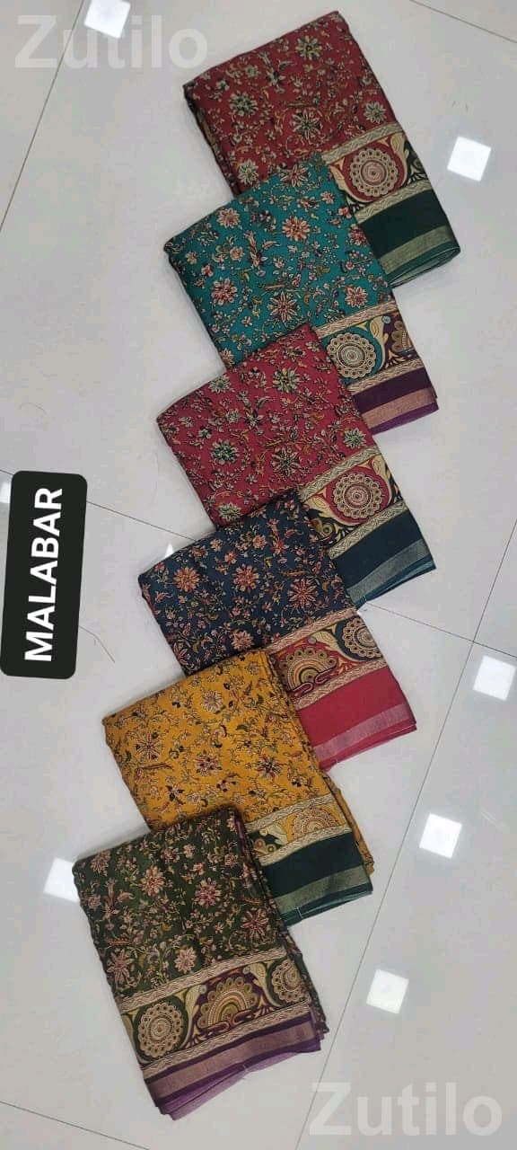 Printed Malabar Sarees and Dress Materials Printed Malabar Sarees and Dress Materials