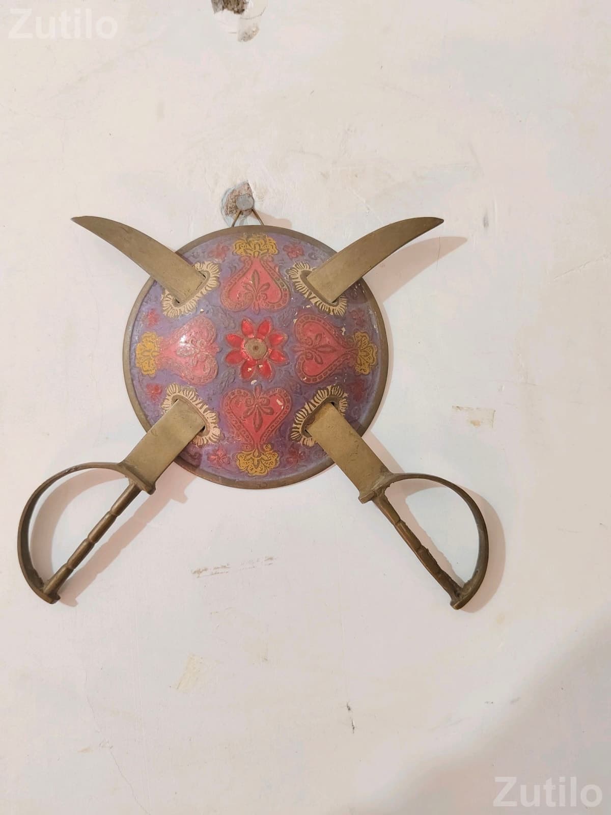 Antique Copper Wall Decor with Sword Design Antique Copper Wall Decor with Sword Design