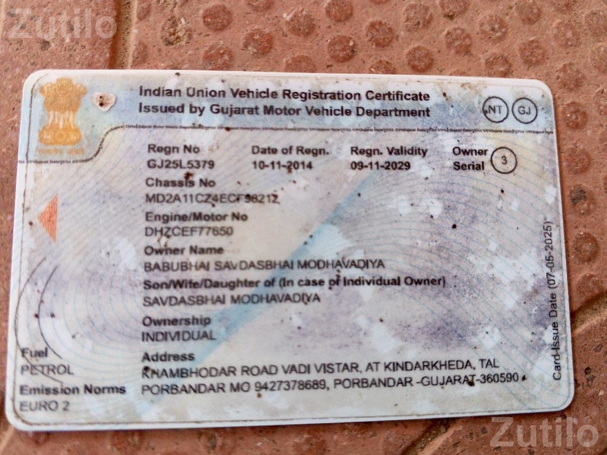 2015 Bike Registration Card Document 2015 Bike Registration Card Document