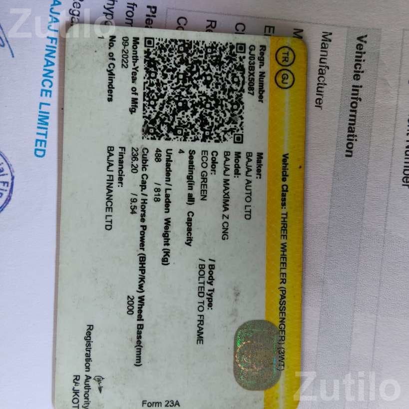 2022 Bajaj Maxima Z CNG Auto Rickshaw 2022 Bajaj Maxima Z CNG Auto Rickshaw