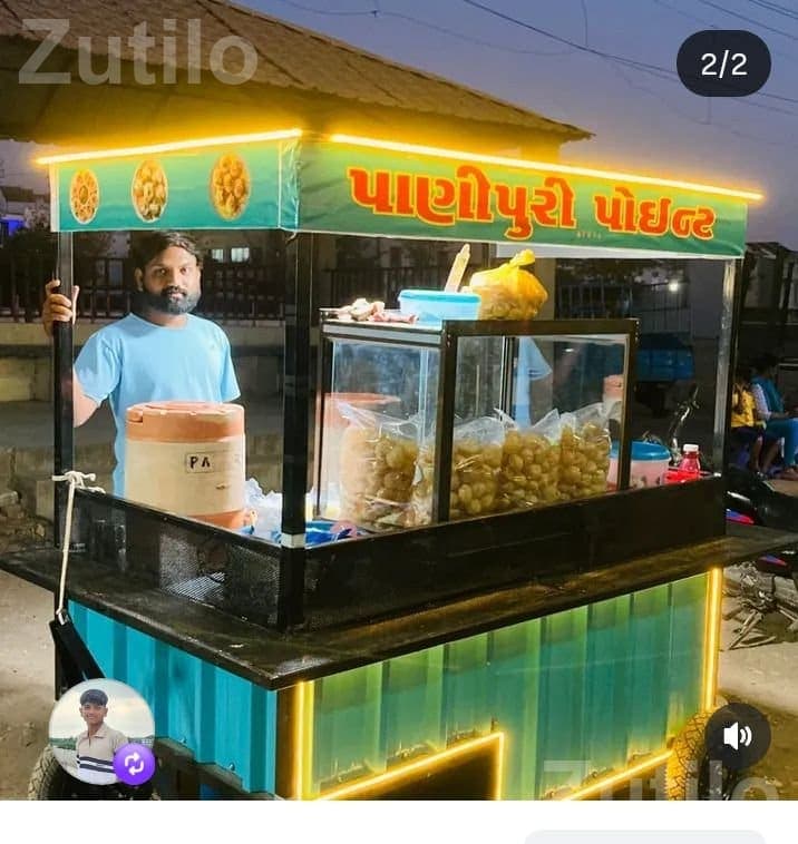 Pani Puri Street Food Cart Used 4 Months Pani Puri Street Food Cart Used 4 Months